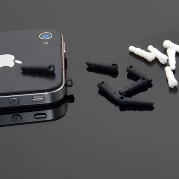 Headphone Protective Jack Cover Black White for iPhone iPad iPod
