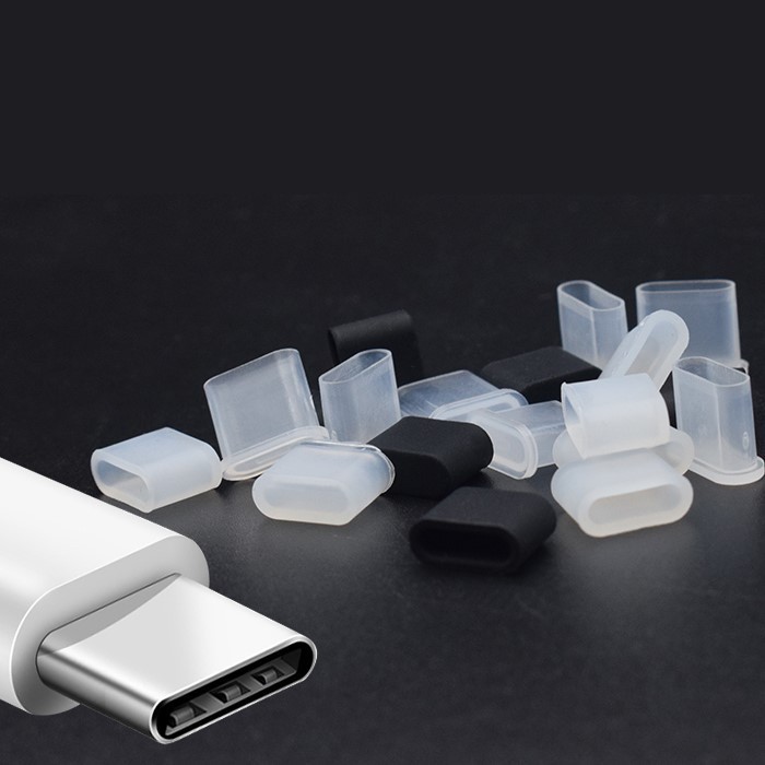thumbnail image 2 of Yotijay 5x10Pcs USB C Dust Practical Soft Charging Port Protector Caps For Phone Transparent 2 of 13